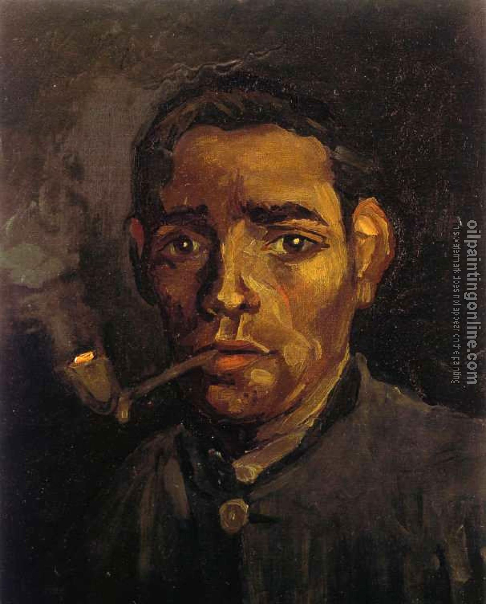 Gogh, Vincent van - Head of a Young Man,Bareheaded,with Pipe